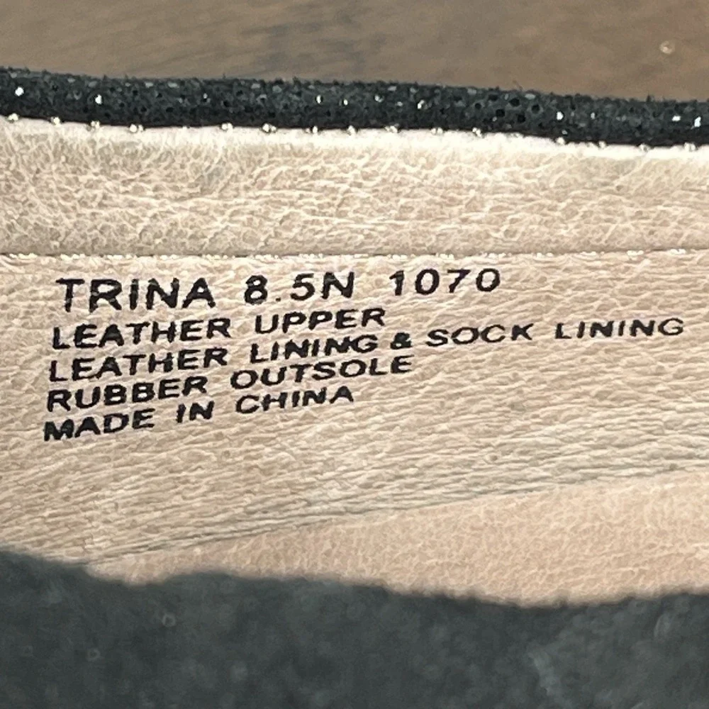 Abeo Bio System Trina Women's 8.5N Black Leather Comfort‎ Bow Flat Loafer Shoes